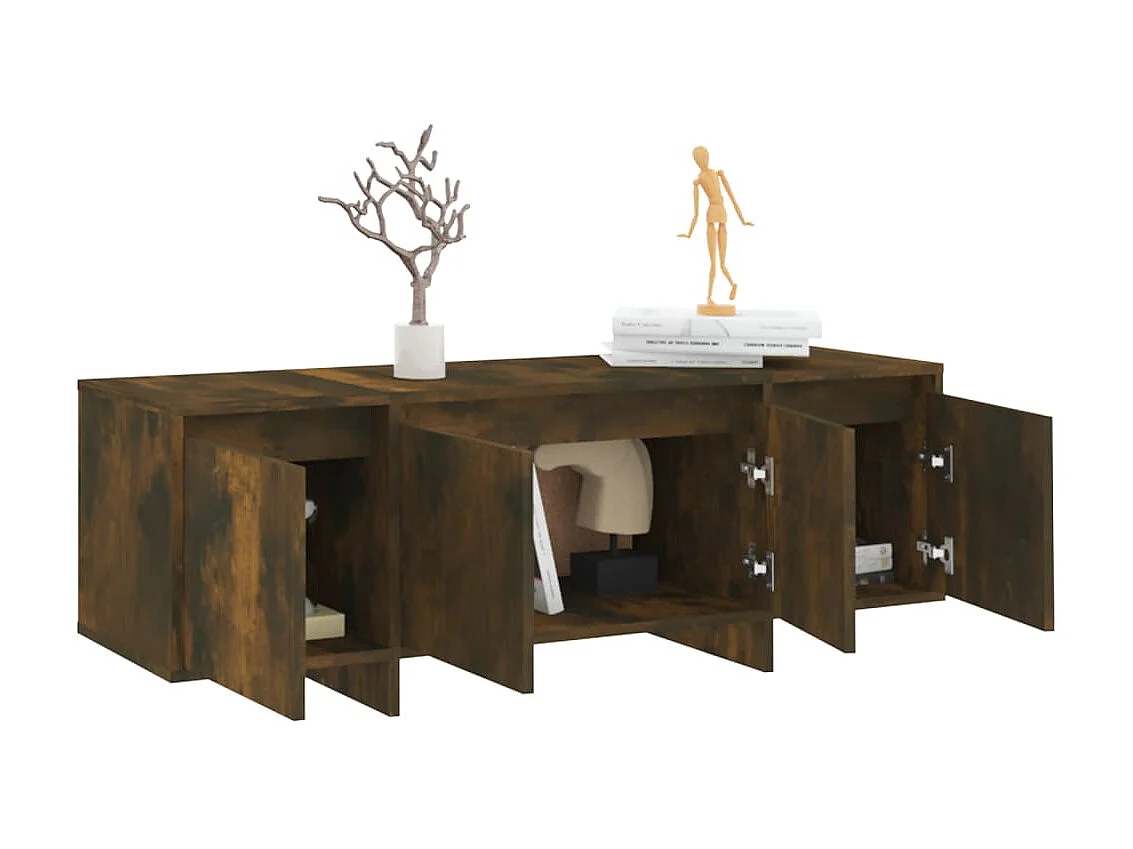 Meuble TV Chêne fumé 120x30x40,5 cm Aggloméré