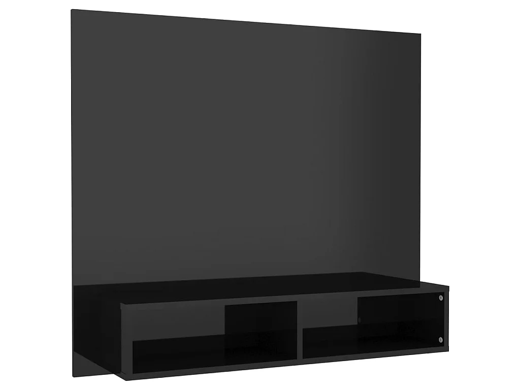 Meuble TV mural Noir brillant 102x23,5x90 cm Aggloméré