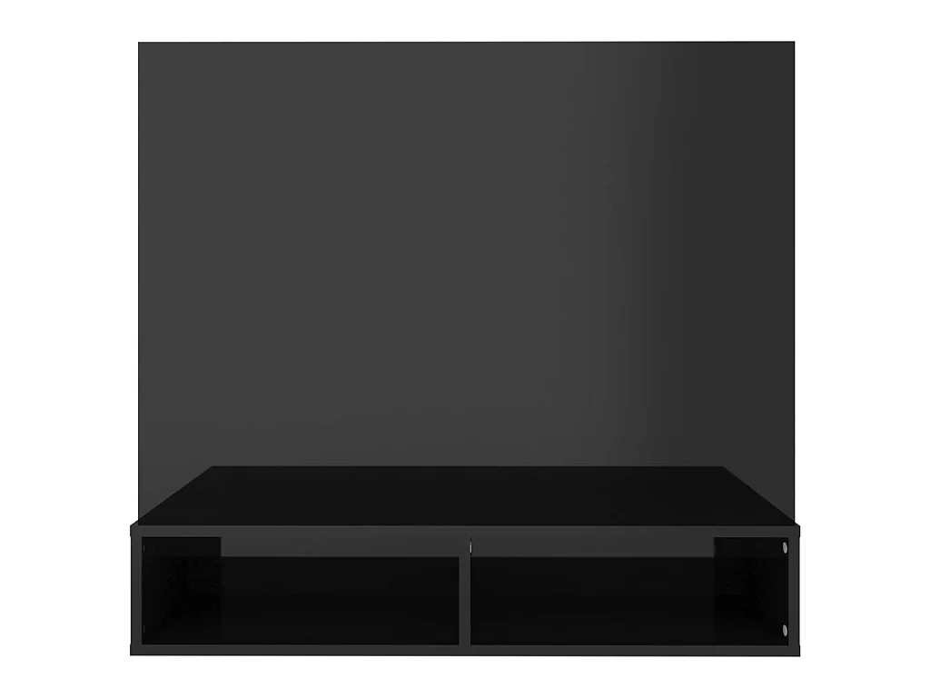 Mueble TV de pared Aglomerado negro brillo 102x23,5x90 cm
