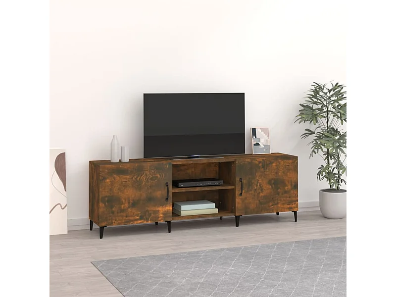 Gerookt eiken tv-meubel 150x30x50 cm samengesteld hout