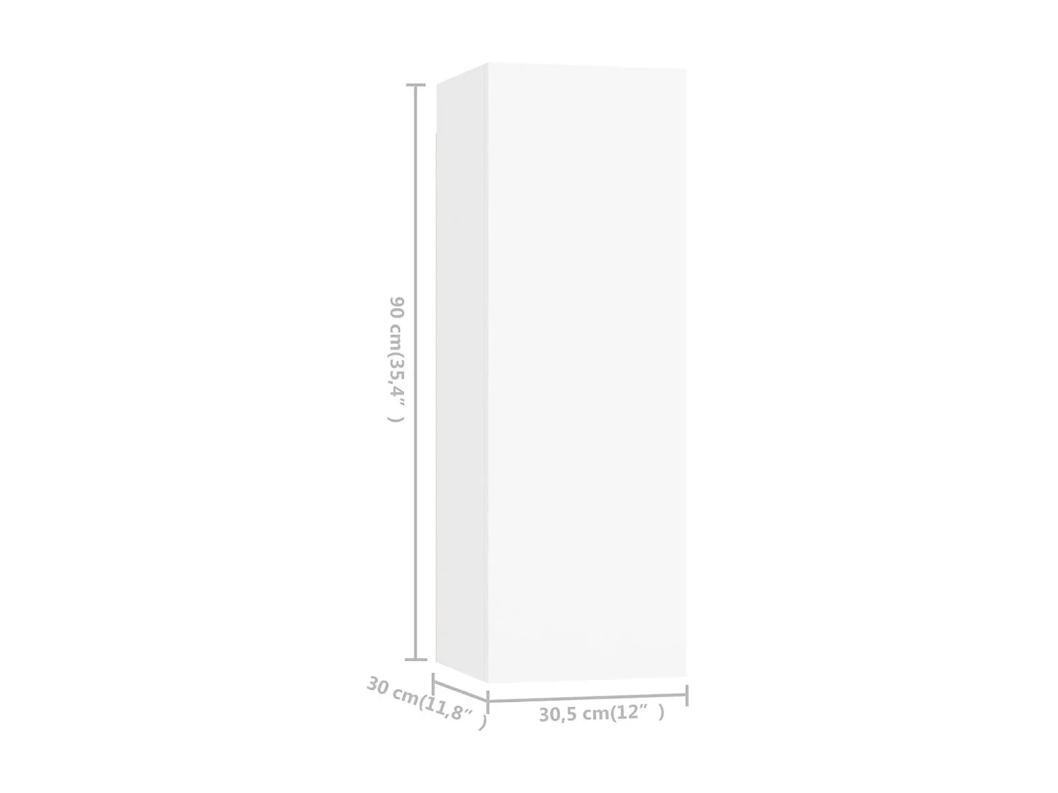 Set di mobili TV da 9 pezzi in truciolare bianco