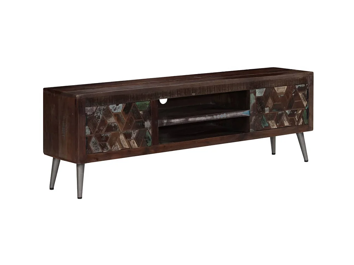 Meuble TV Bois de récupération solide 140 x 30 x 45 cm