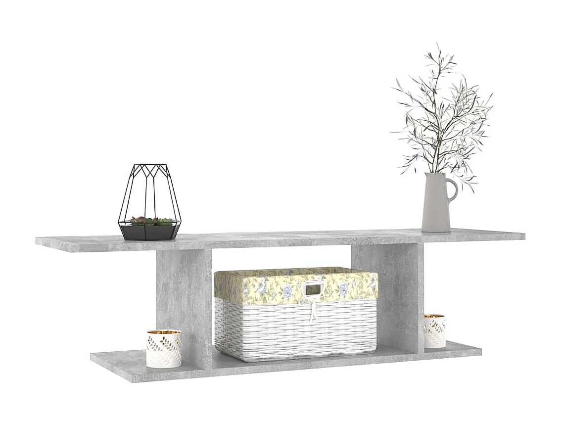 Meuble TV mural Gris béton 103x30x26,5 cm