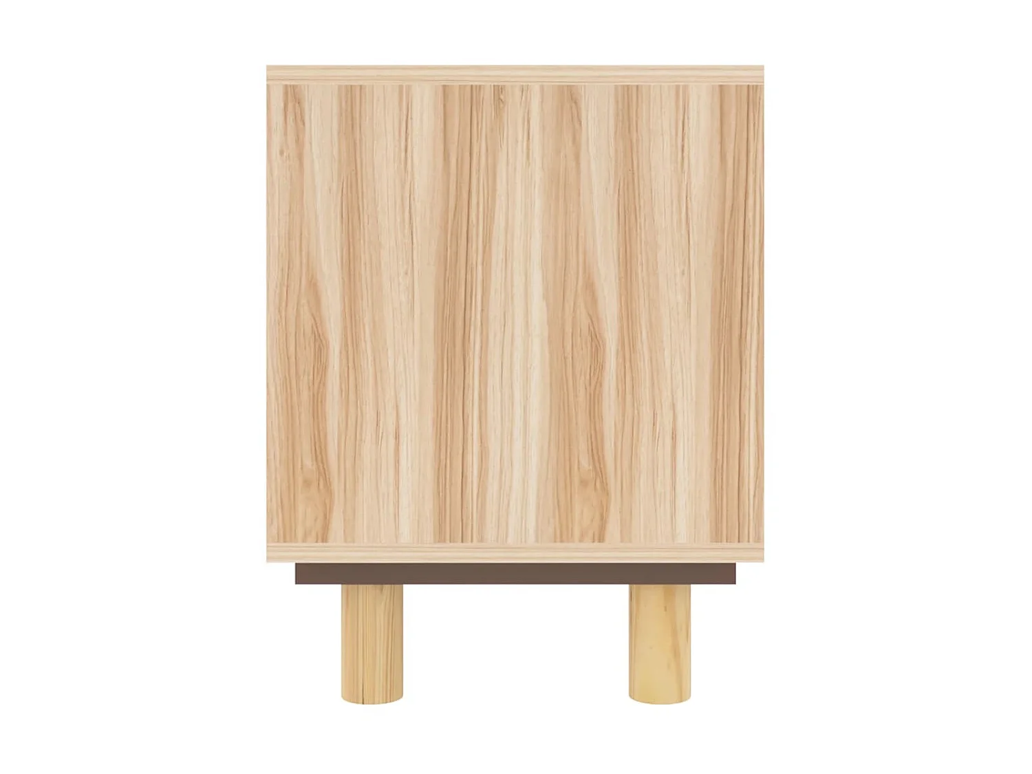 Meuble TV Marron 105x30x40 cm Bois de pin massif rotin naturel