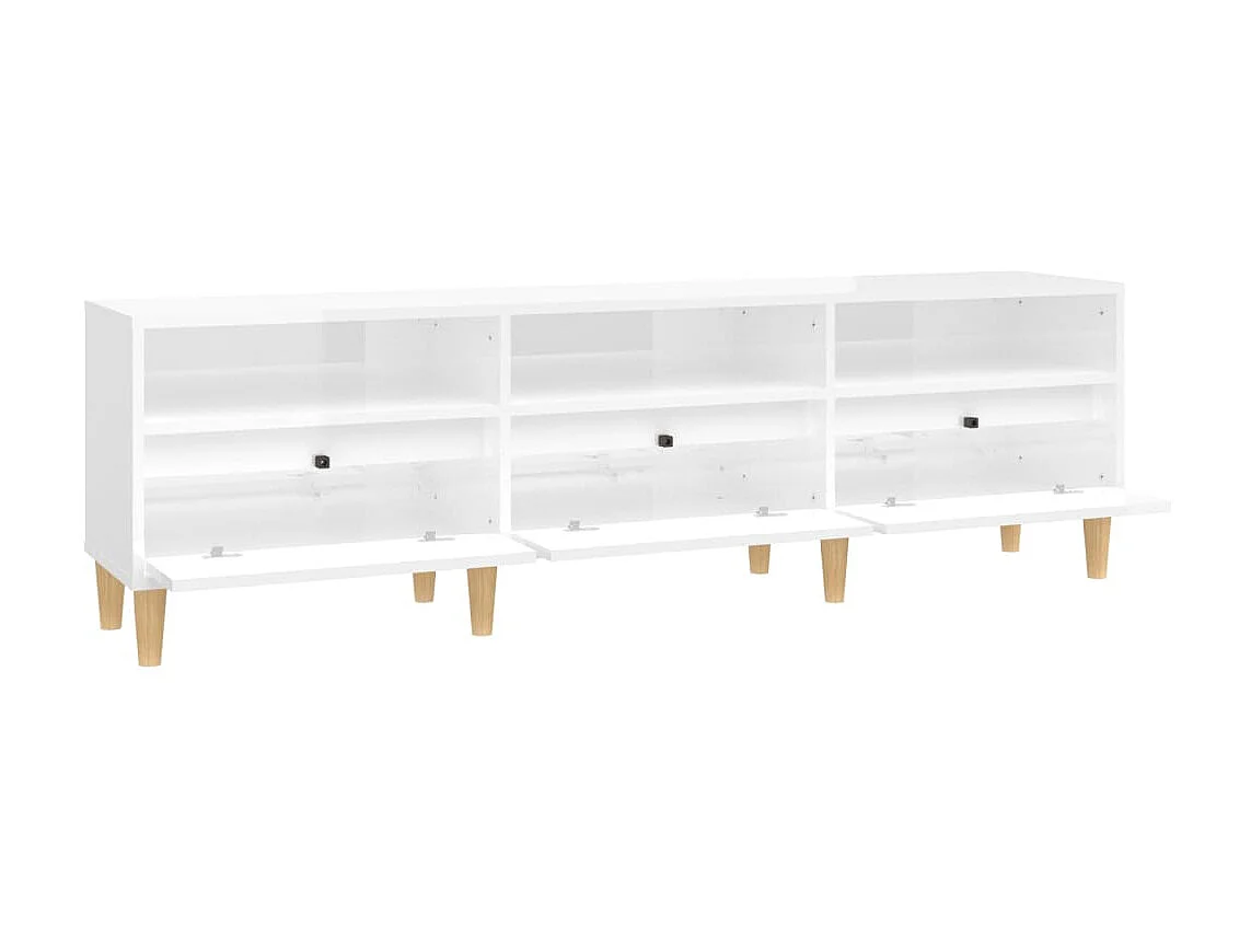 Glanzend wit TV-meubel 150x30x44,5 cm samengesteld hout