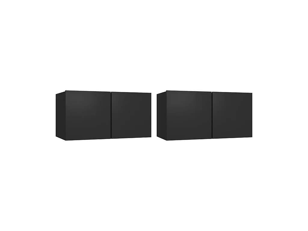 Meubles TV suspendus 2 pcs Noir 60x30x30 cm