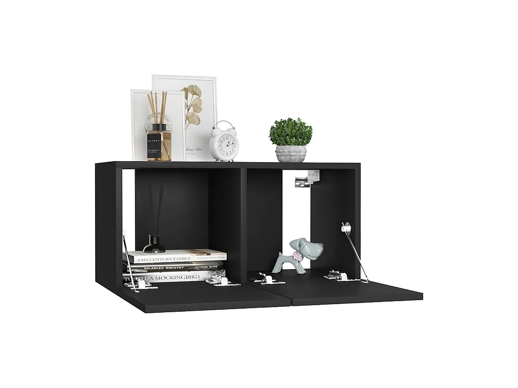 Meubles TV suspendus 2 pcs Noir 60x30x30 cm