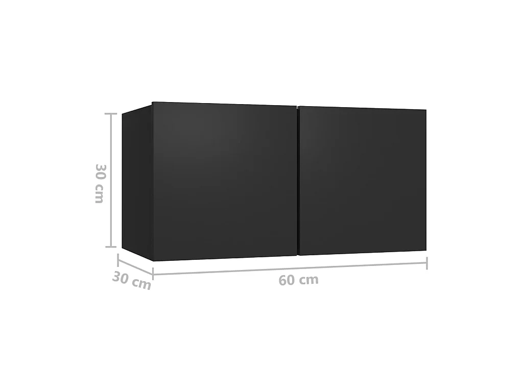 Meubles TV suspendus 2 pcs Noir 60x30x30 cm