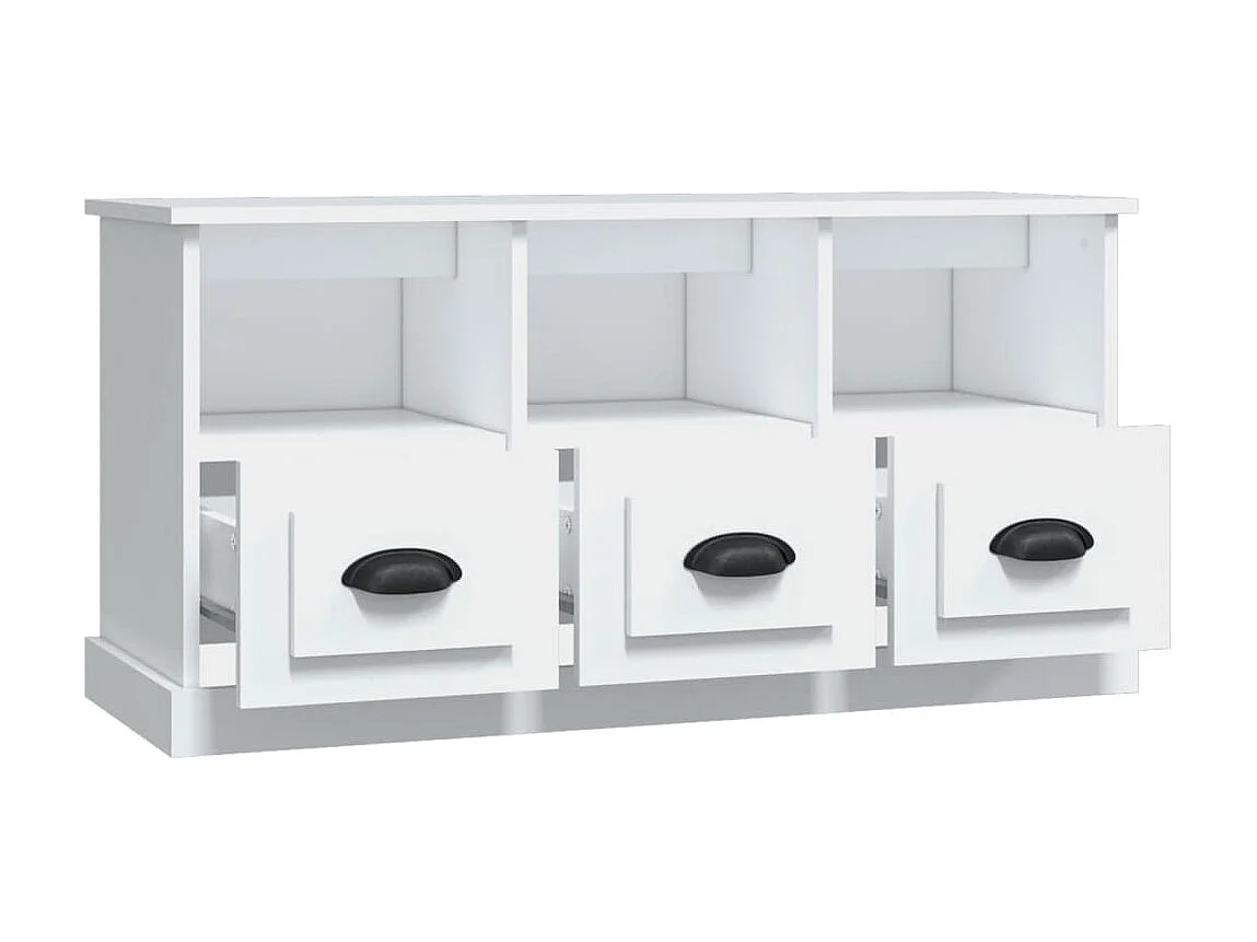 Mueble TV blanco 100x35x50 cm de madera contrachapada