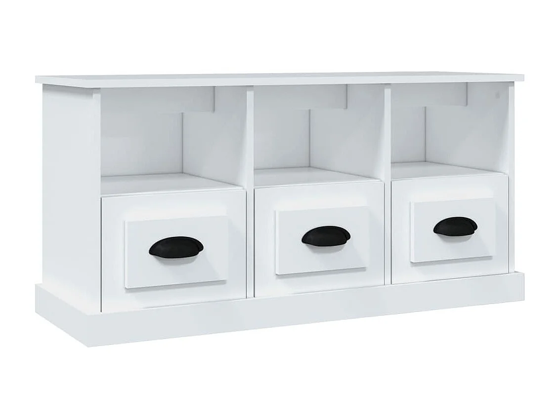 Meuble TV blanc 100x35x50 cm bois d'ingénierie