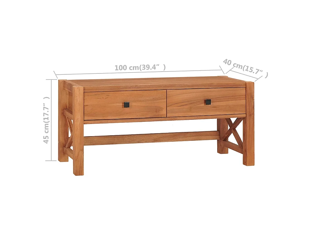 TV-meubel 100x40x45 cm Teakhout