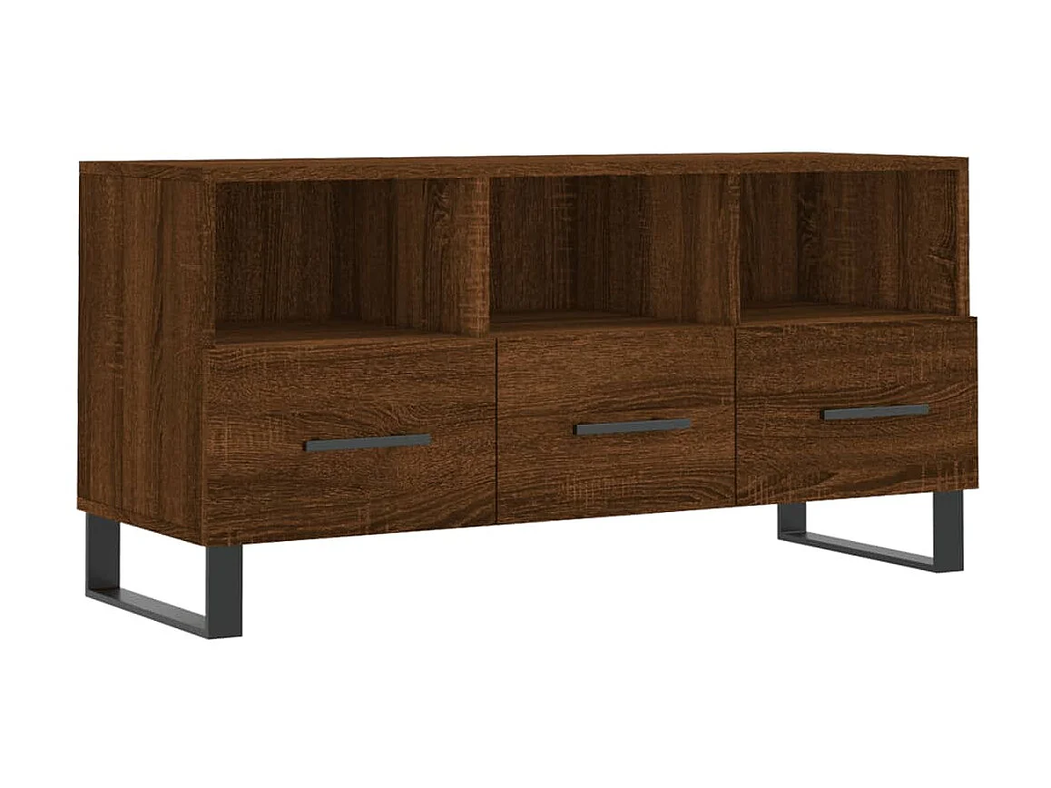 Meuble TV chêne marron 102x36x50 cm bois d'ingénierie