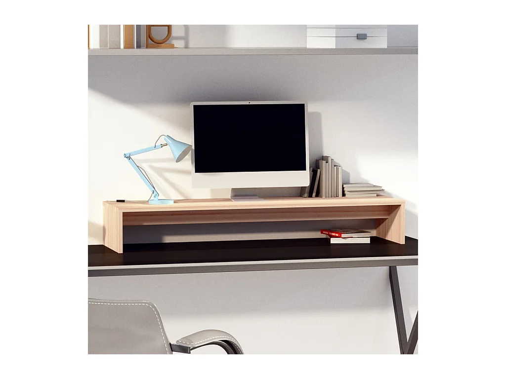 Support de moniteur 100x27x15 cm Bois de pin solide