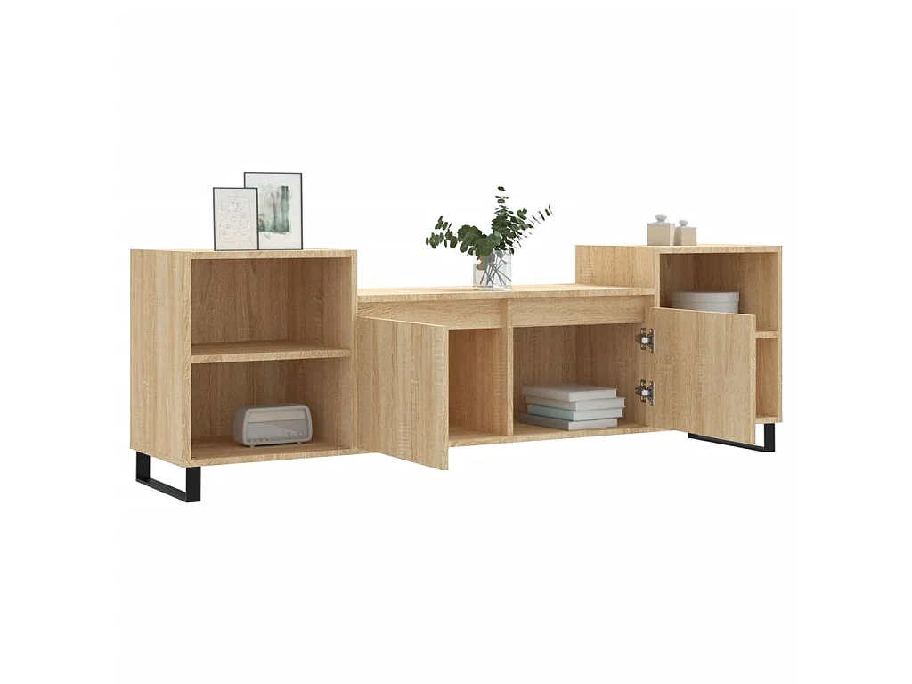 Móvel de TV carvalho Sonoma 160x35x55 cm Madeira trabalhada