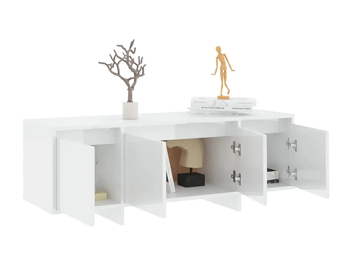 TV-Schrank Weiß glänzend 120x30x40,5 cm Spanplatte