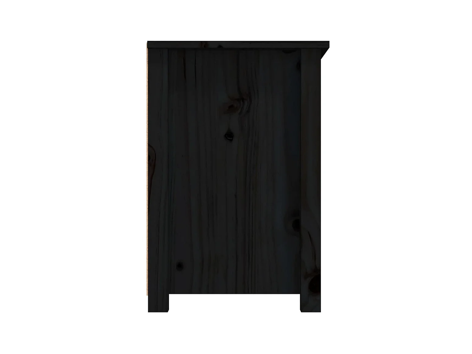 Zwart TV-meubel 79x35x52 cm Massief grenenhout