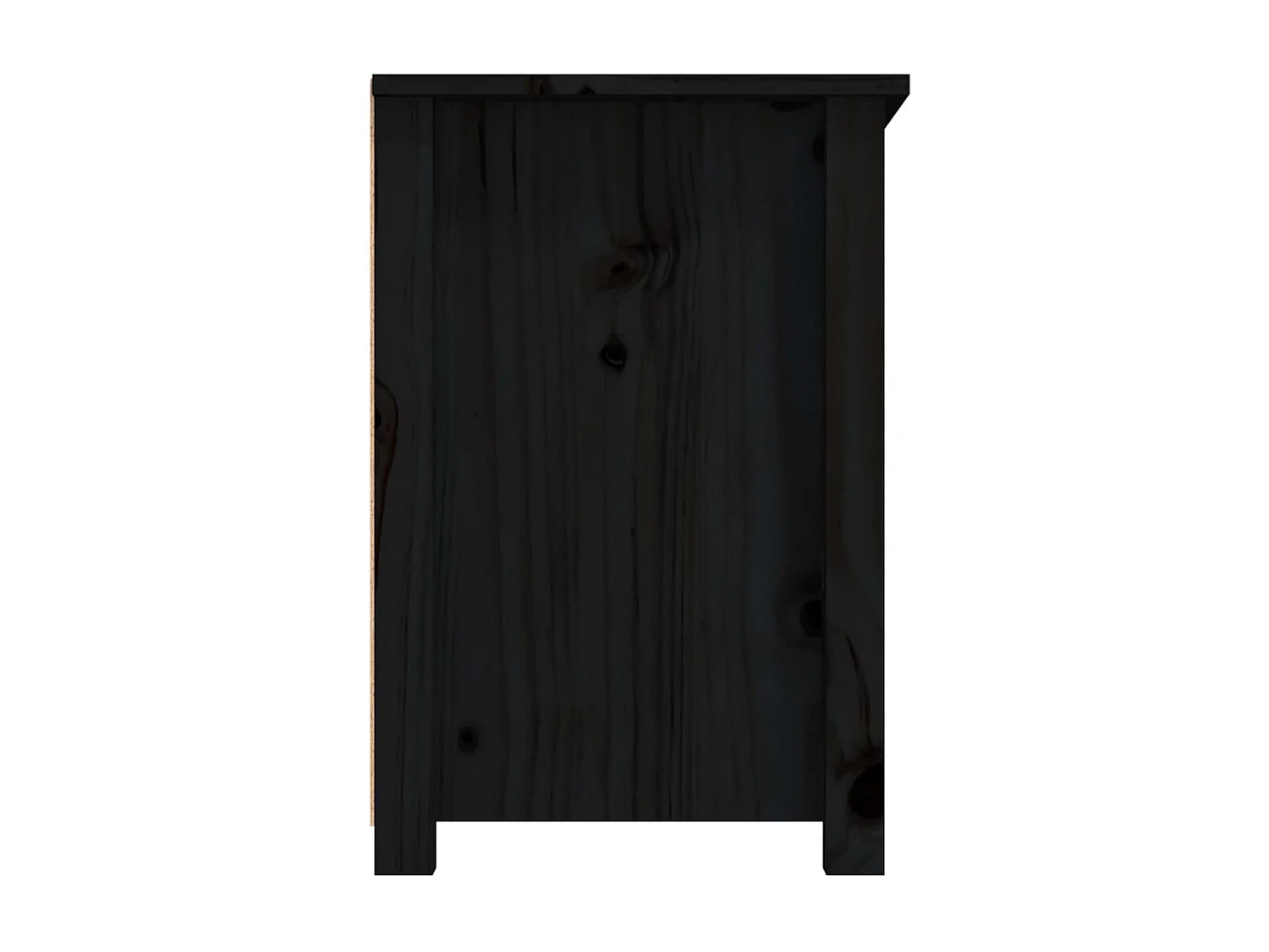 Meuble TV Noir 79x35x52 cm Bois de pin massif