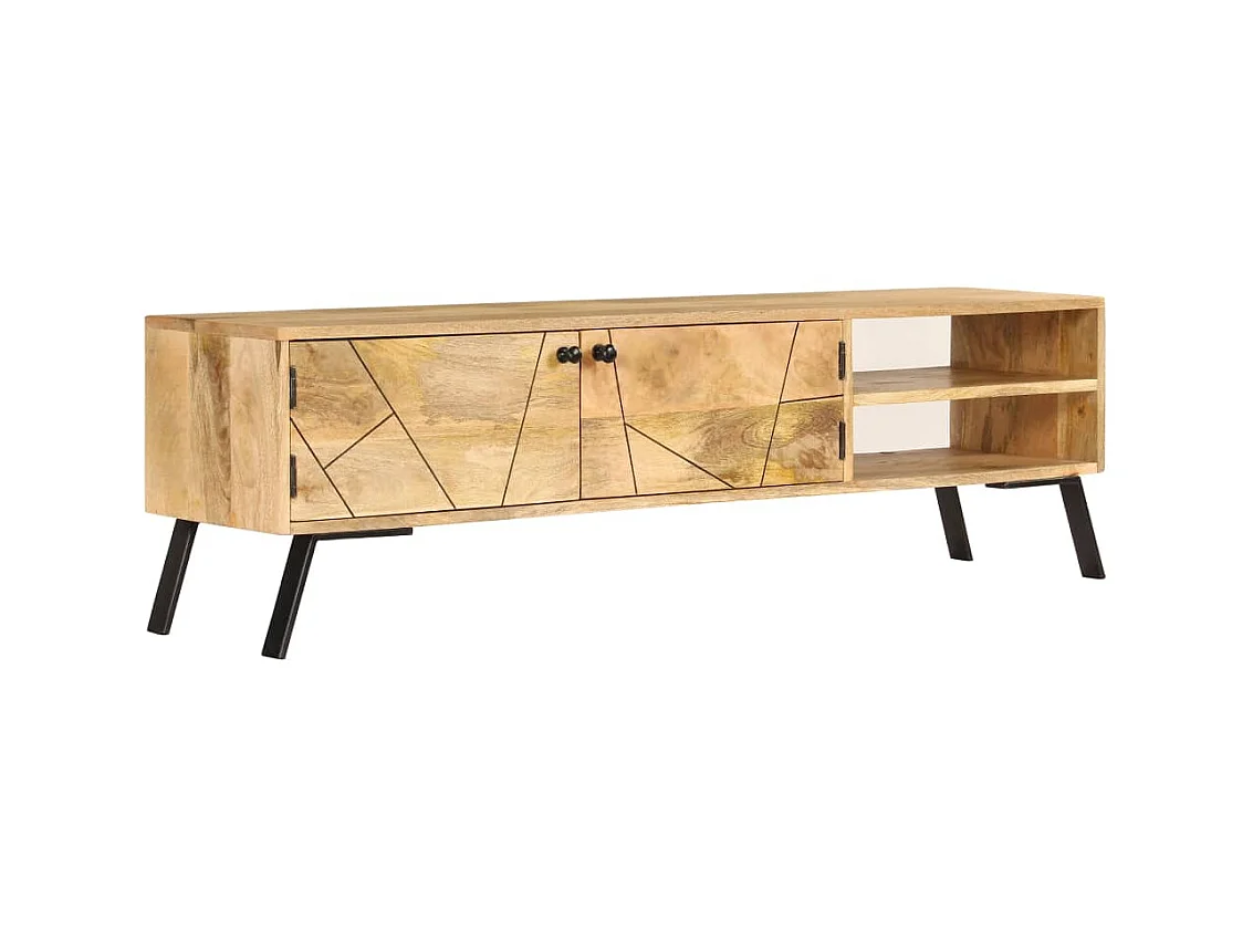 Meuble TV Bois de manguier massif 140x30x40 cm