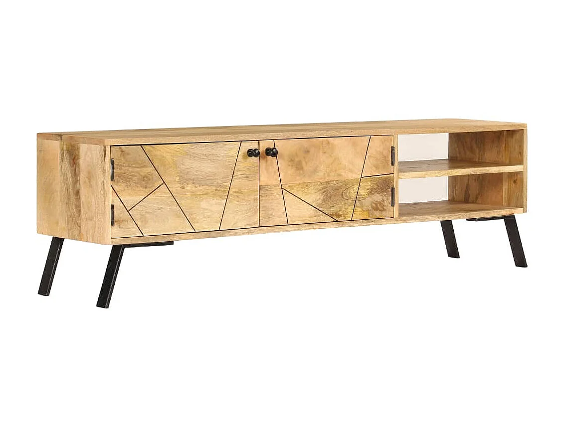 Meuble TV Bois de manguier massif 140x30x40 cm