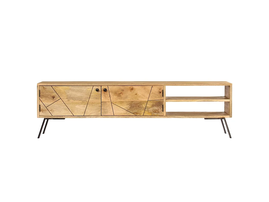 Meuble TV Bois de manguier massif 140x30x40 cm