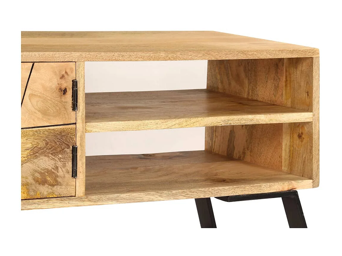 Meuble TV Bois de manguier massif 140x30x40 cm