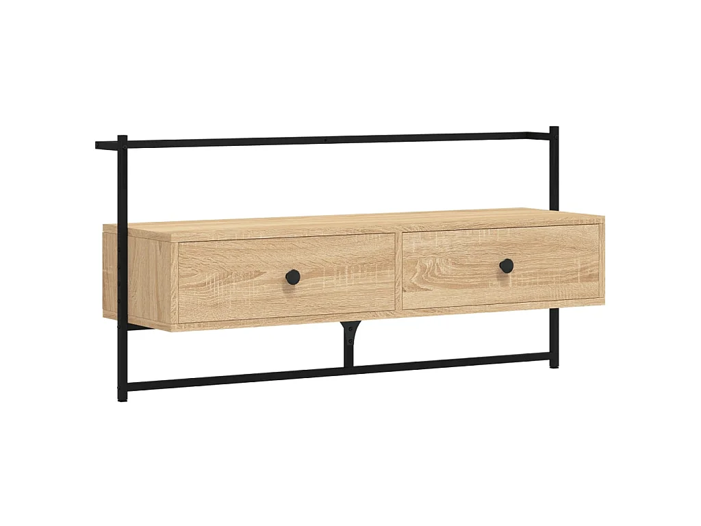 Mueble TV suspendido roble Sonoma 100,5x30x51 cm madera contrachapada