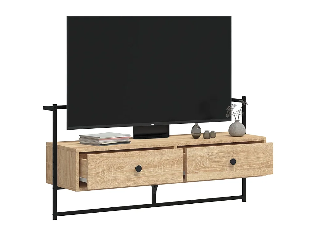 Mueble TV suspendido roble Sonoma 100,5x30x51 cm madera contrachapada