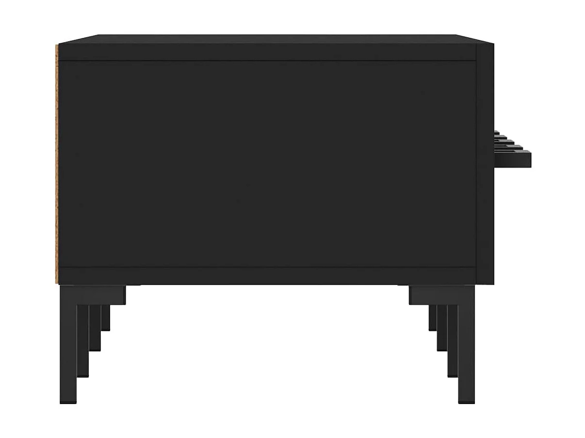 Meuble TV noir 150x36x30 cm bois d'ingénierie