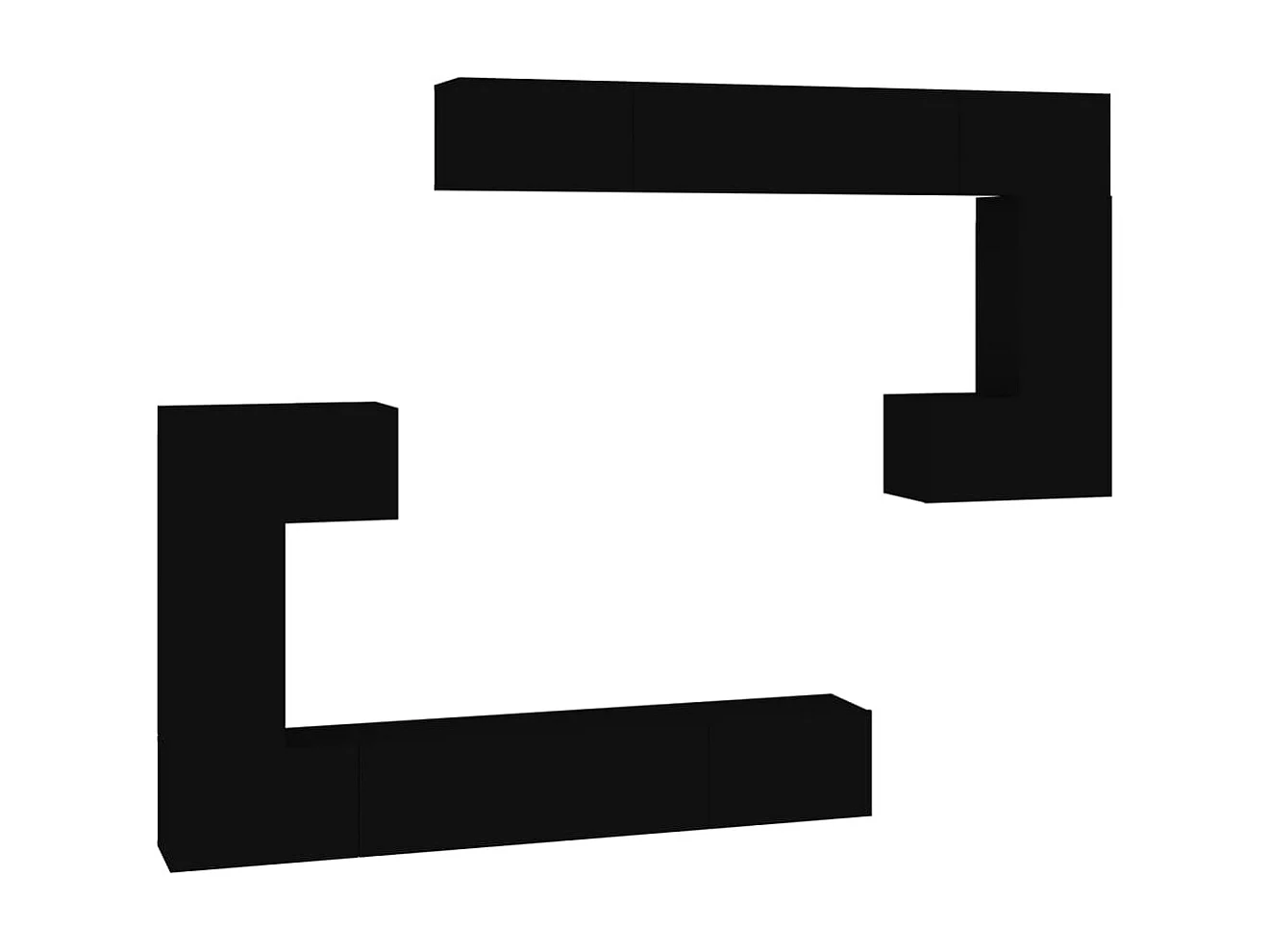 Móvel de TV de parede preto Madeira sintética