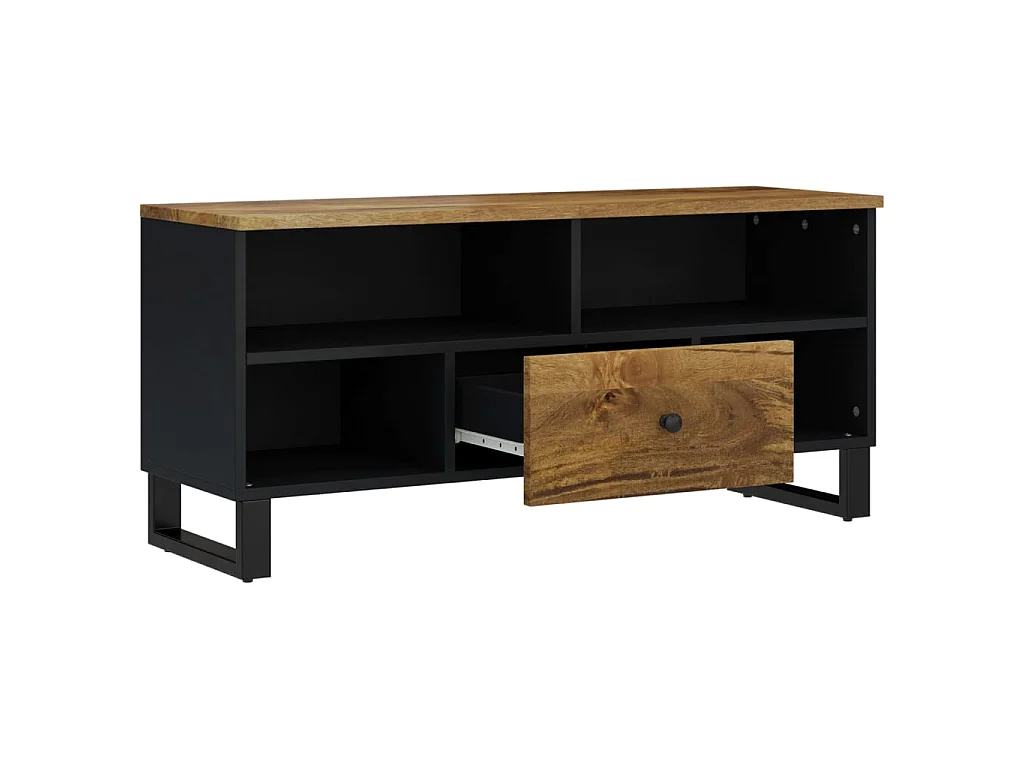Meuble TV 100x33x46 cm bois de manguier et d'ingénierie