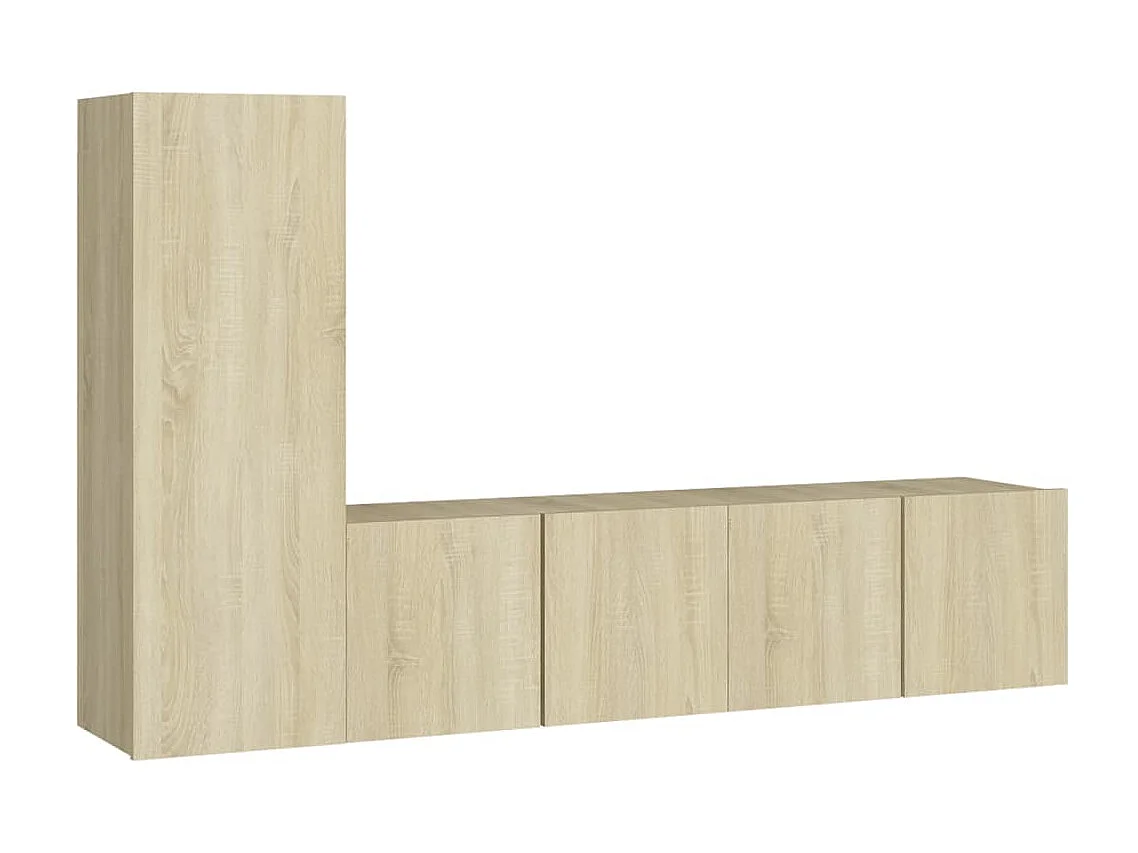 Ensemble de meuble TV 3 pcs Chêne sonoma Aggloméré