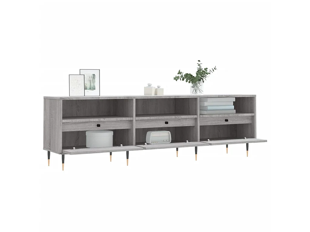 Mueble TV Sonoma gris 150x30x44,5 cm madera contrachapada