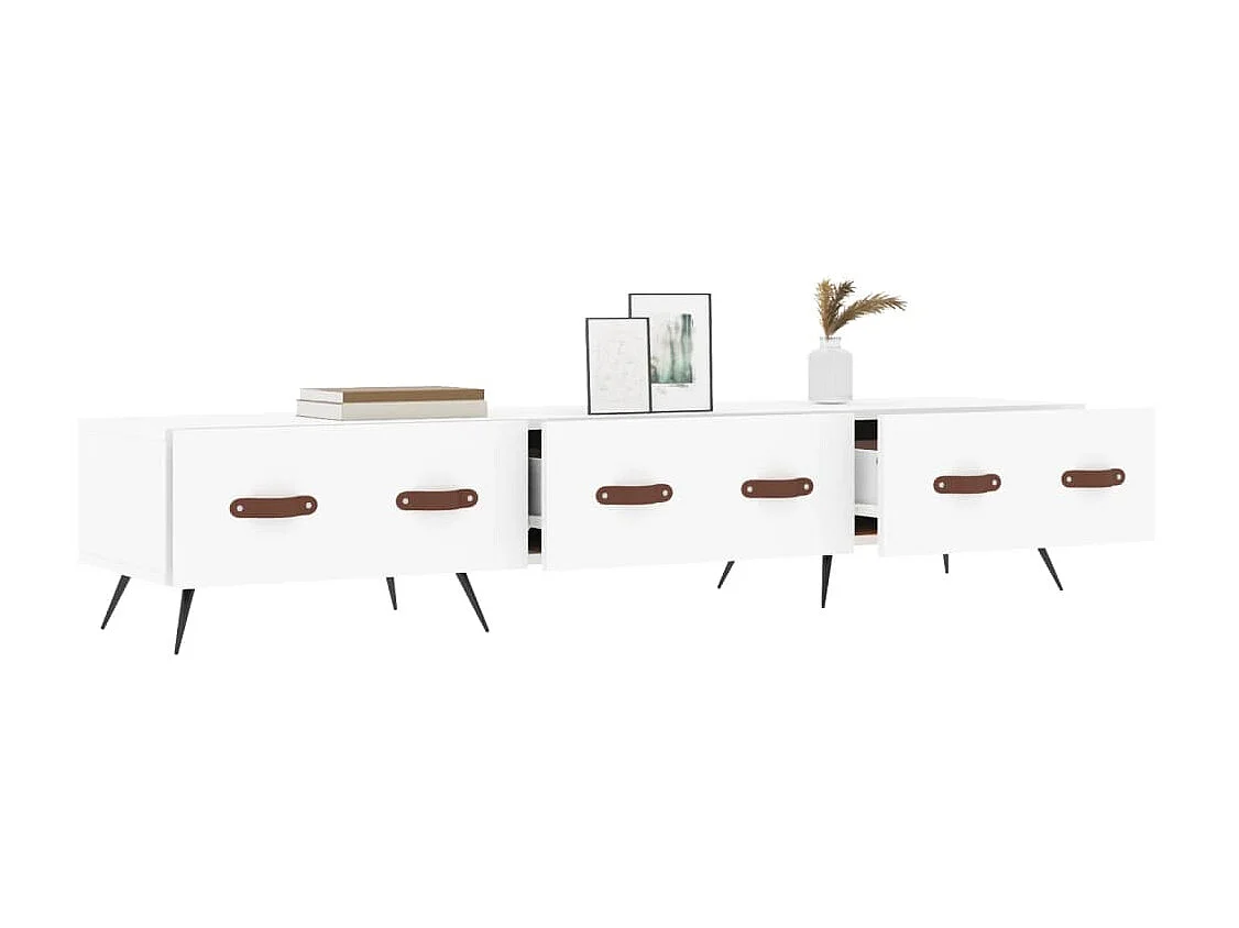 Meuble TV blanc 150x36x30 cm bois d'ingénierie