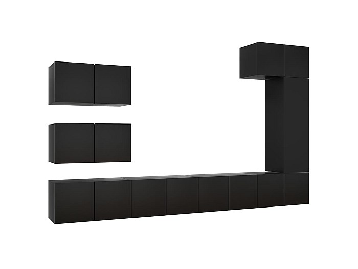 conjunto-mueble-tv-8-piezas-aglomerado-negro