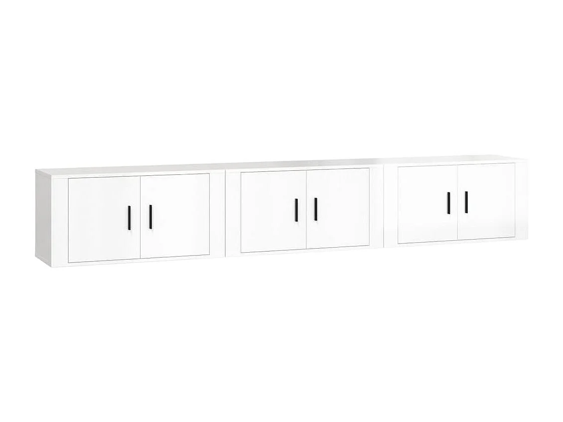 Wand TV-meubels 3 stuks glanzend wit 80x34,5x40 cm