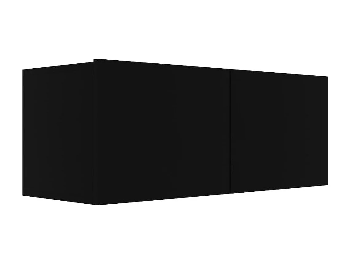 Ensemble de meuble TV 4 pcs Noir Aggloméré