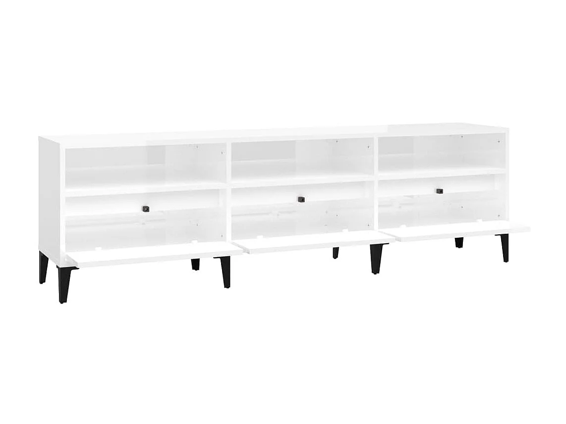 Glänzend weißer TV-Schrank, 150 x 30 x 44,5 cm, Holzwerkstoff