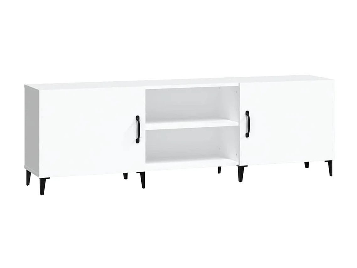 Mueble TV blanco 150x30x50 cm de madera contrachapada