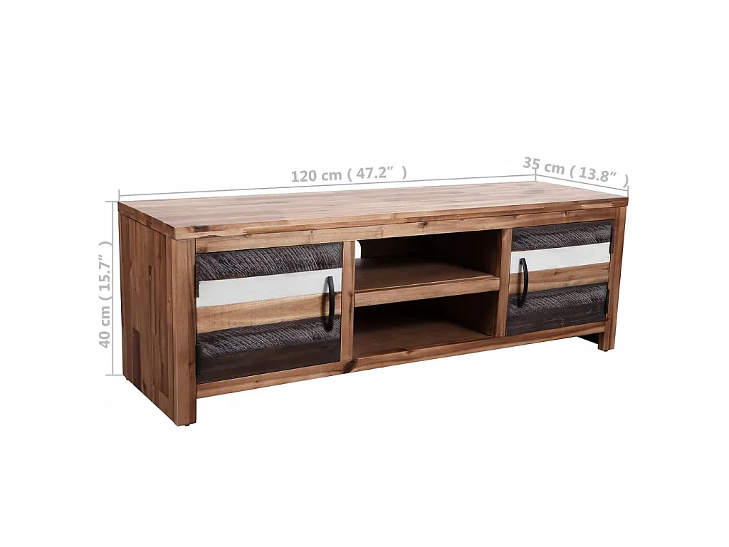 Massief acaciahouten tv-meubel 120 x 35 x 40 cm