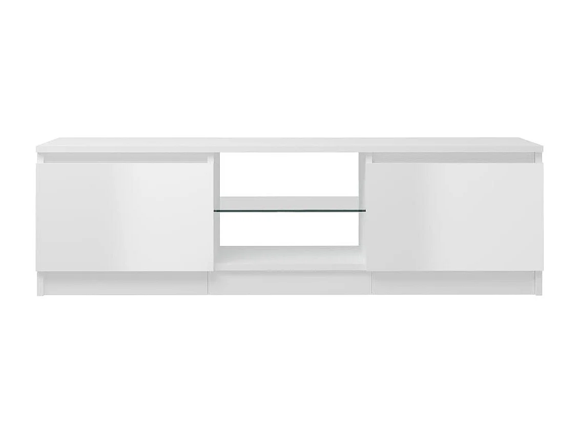 Meuble TV avec lumières LED blanc brillant 120x30x35,5 cm
