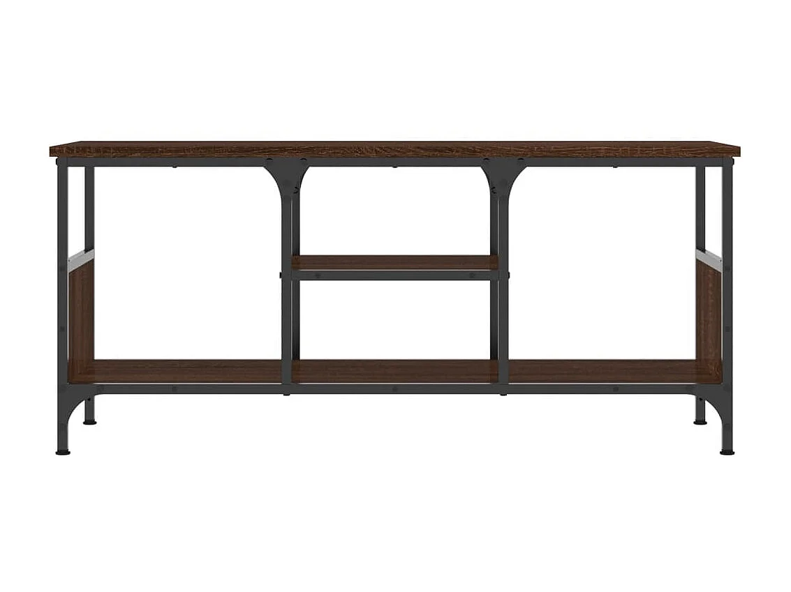 Meuble TV chêne marron 100x35x45 cm bois d'ingénierie et fer