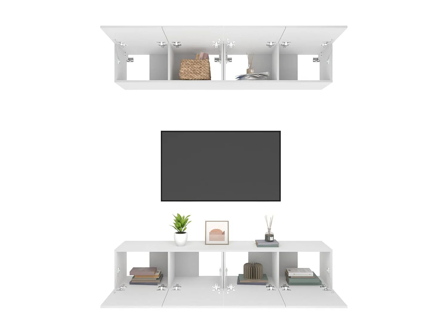 Meubles TV 4 pcs Blanc 80x30x30 cm Bois d'ingénierie