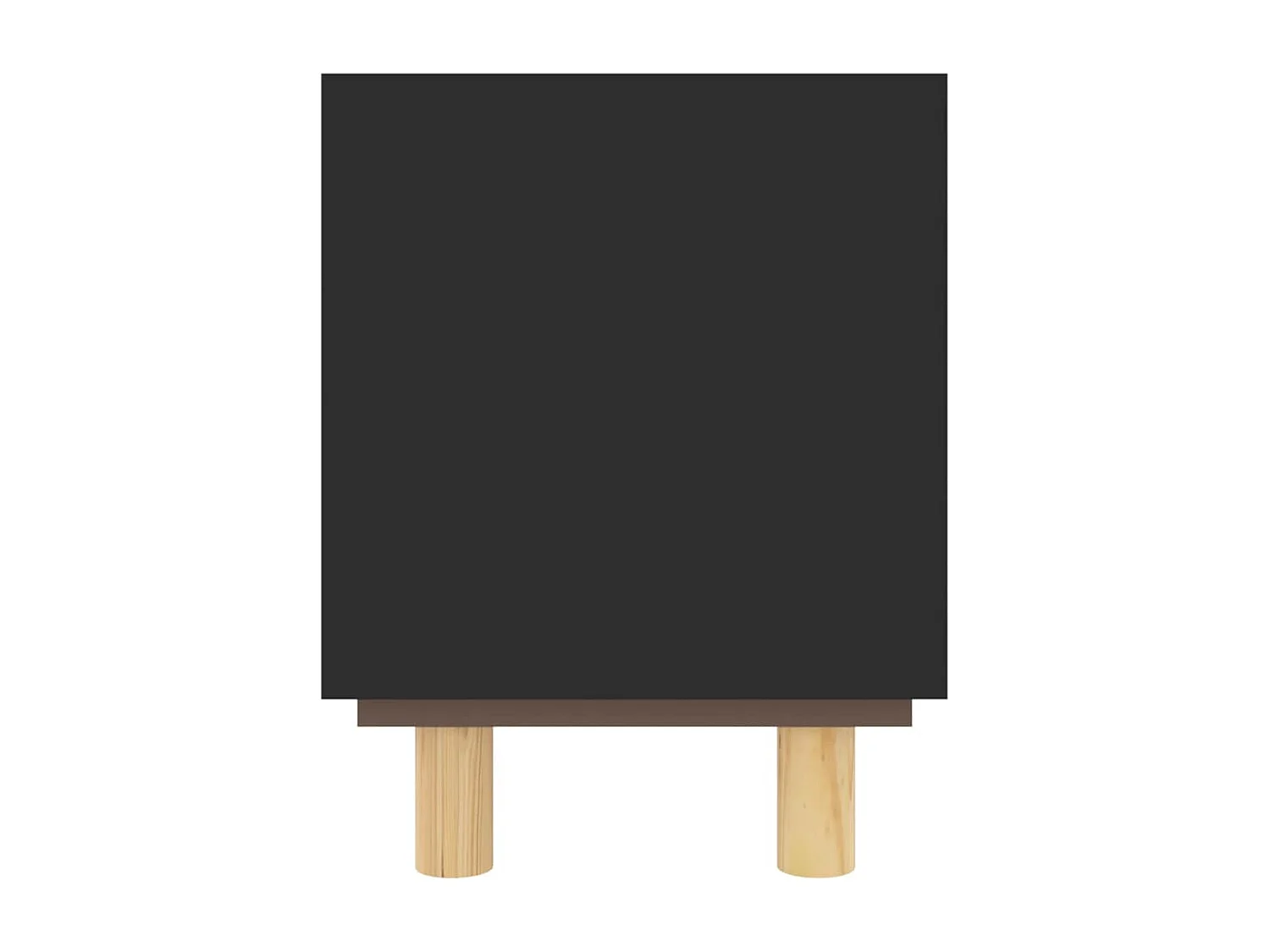 Móvel TV preto 105x30x40cm Madeira maciça de pinho e rattan natural