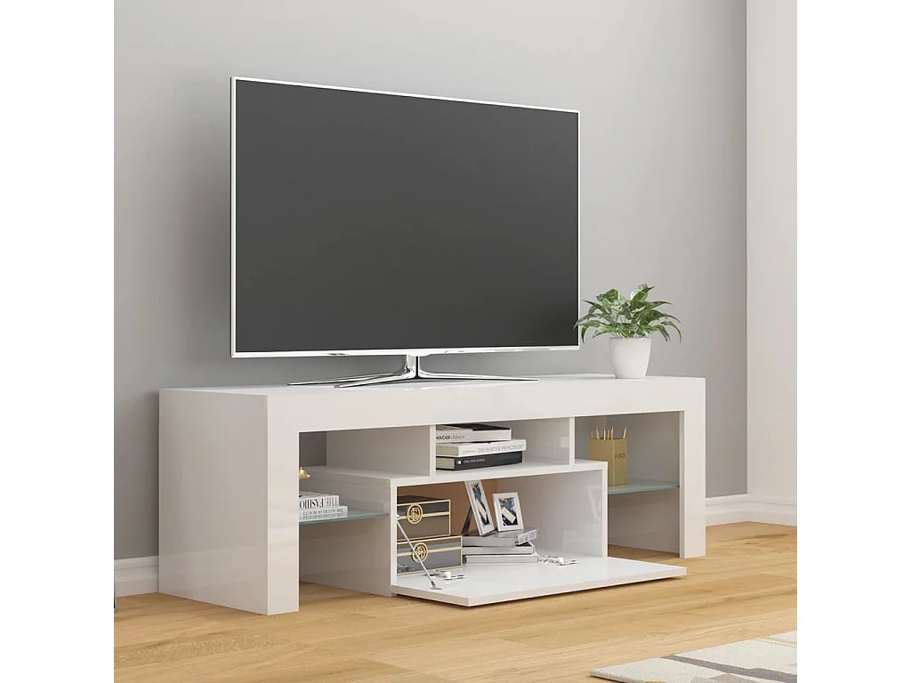 Mobile TV con luci LED bianche luminose 120x35x40 cm