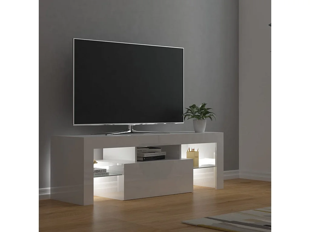 Mobile TV con luci LED bianche luminose 120x35x40 cm