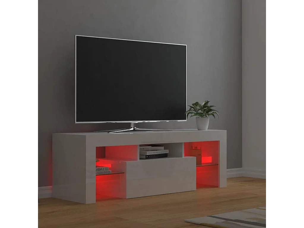 TV-meubel met helder witte LED-verlichting 120x35x40 cm
