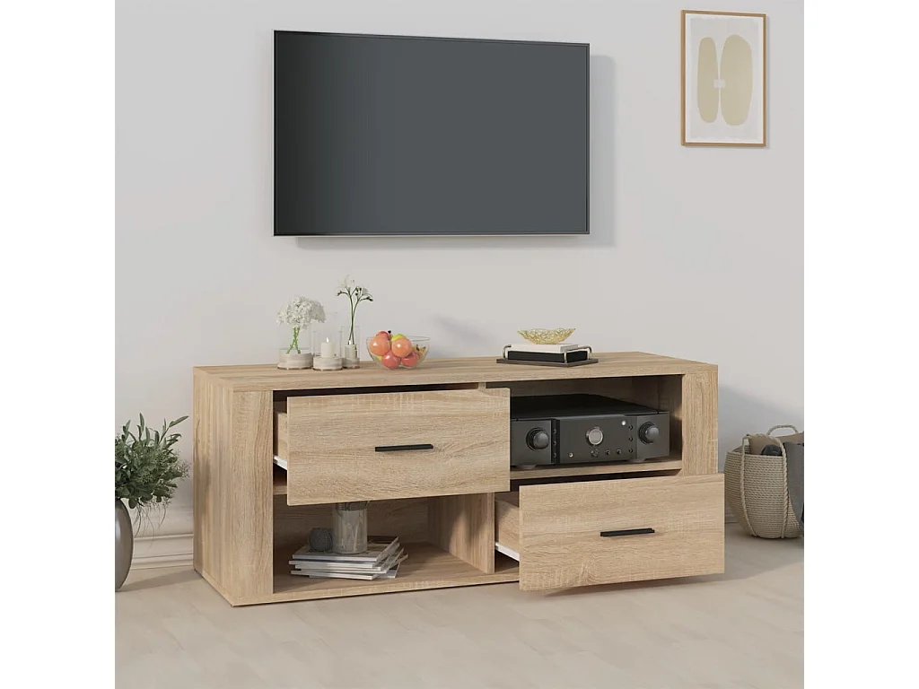 Meuble TV Chêne sonoma 100x35x40 cm Bois d'ingénierie