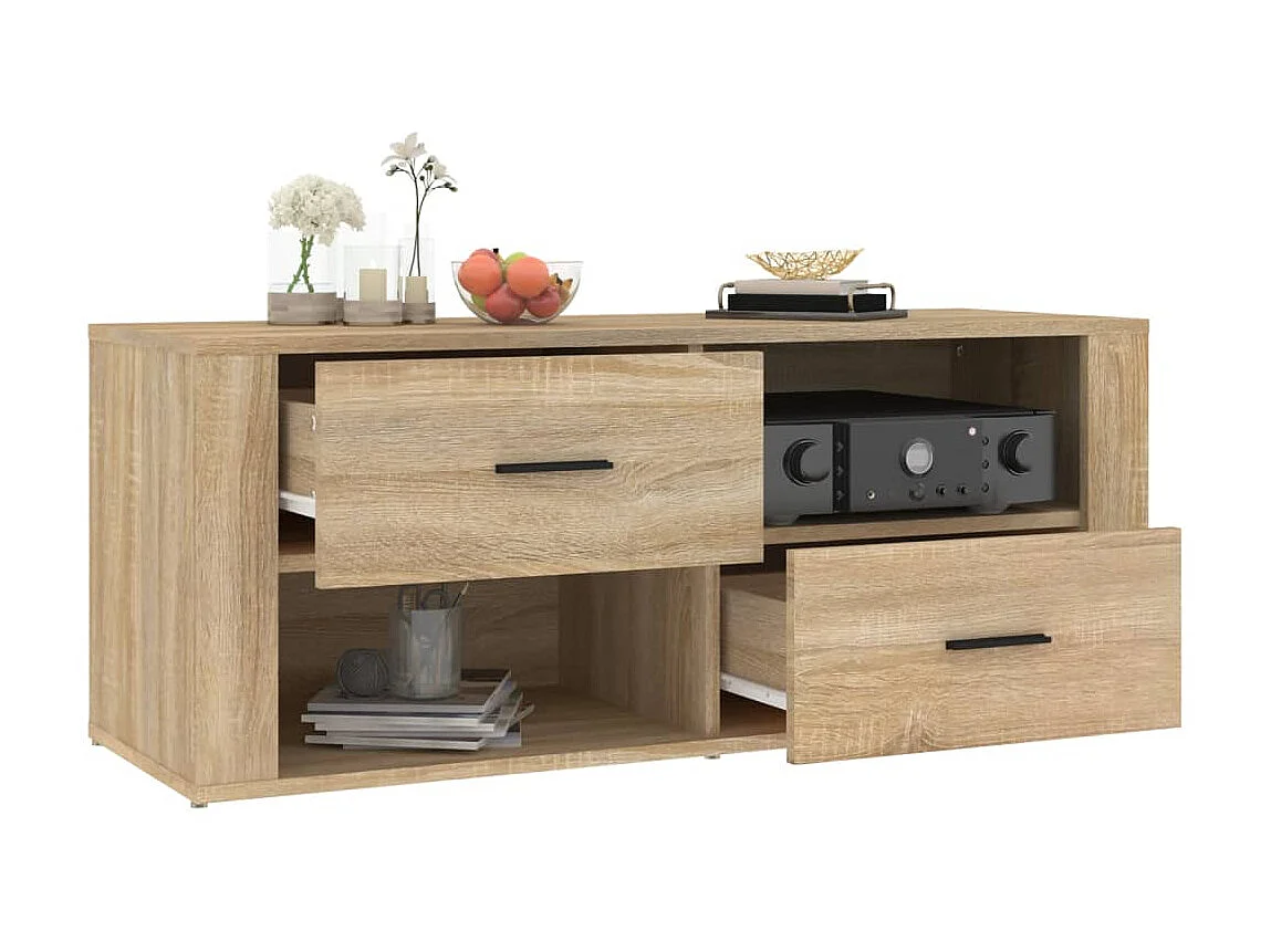 Meuble TV Chêne sonoma 100x35x40 cm Bois d'ingénierie