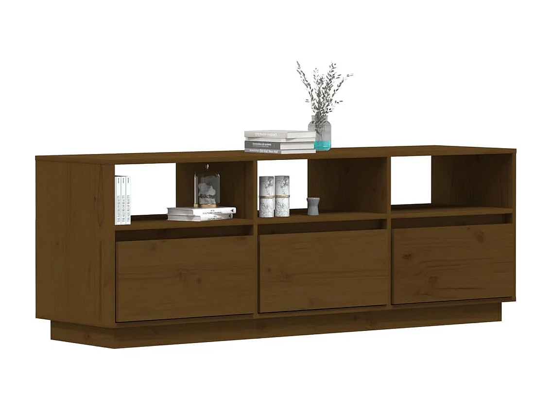 Honingbruin TV-meubel 140x37x50 cm Massief grenenhout