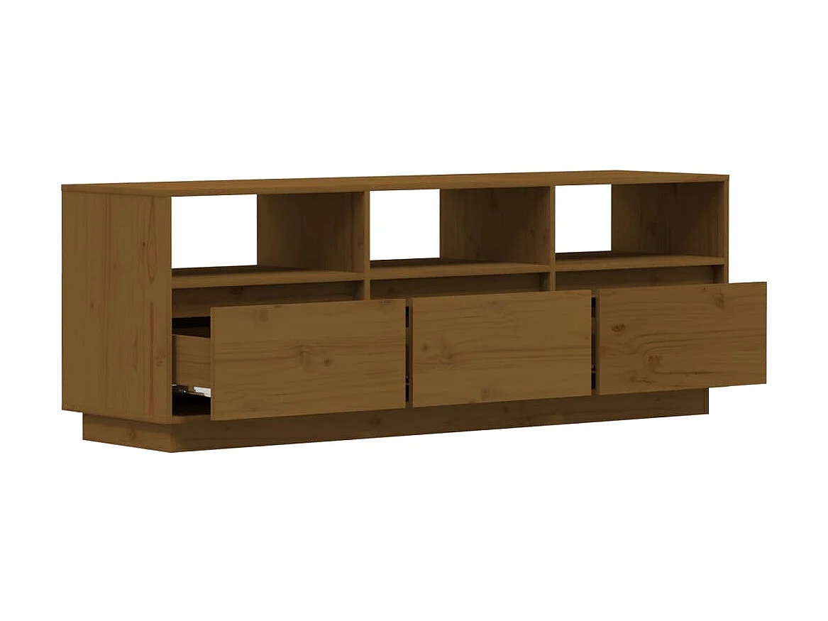 Honingbruin TV-meubel 140x37x50 cm Massief grenenhout